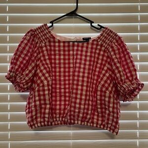 Torrid Hot Pink and White Checkered Blouse